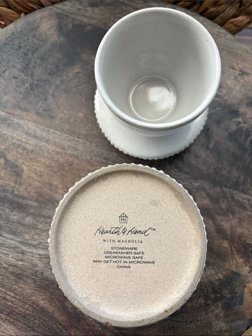 Hearth & Hand by magnolia stoneware Butter bell Crock  Keeper white like new